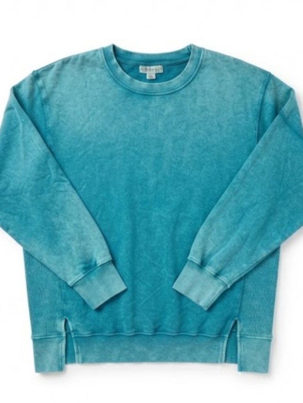 Stone/Distressed Washed Teal Crewneck Sweatshirt - Ladies L/XL